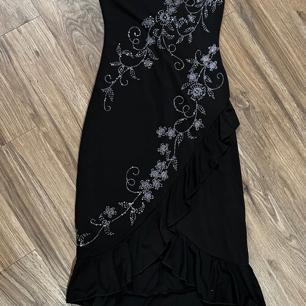 Elegant Black Floral Dress